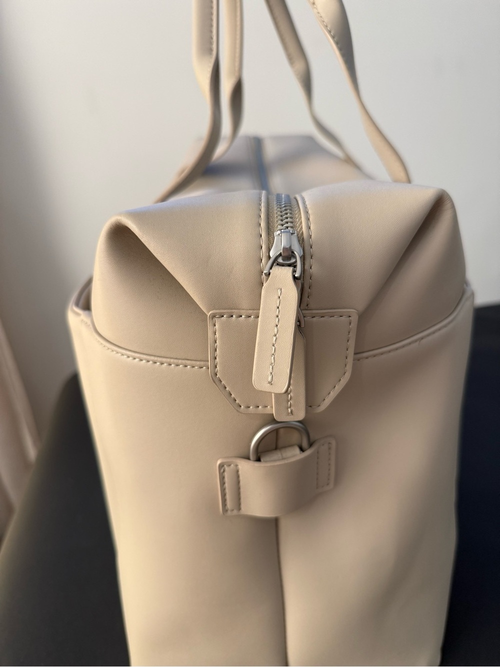 Monos Metro Duffel + Folio Kit Ivory Vegan Leather Travel Bag - Picture 6 of 16
